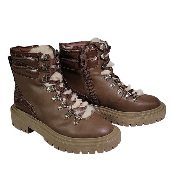 Circus by Sam Edelman Floral Mid Calf Boots Brown Snake Print Womens 5.5 NEW - Picture 1 of 12